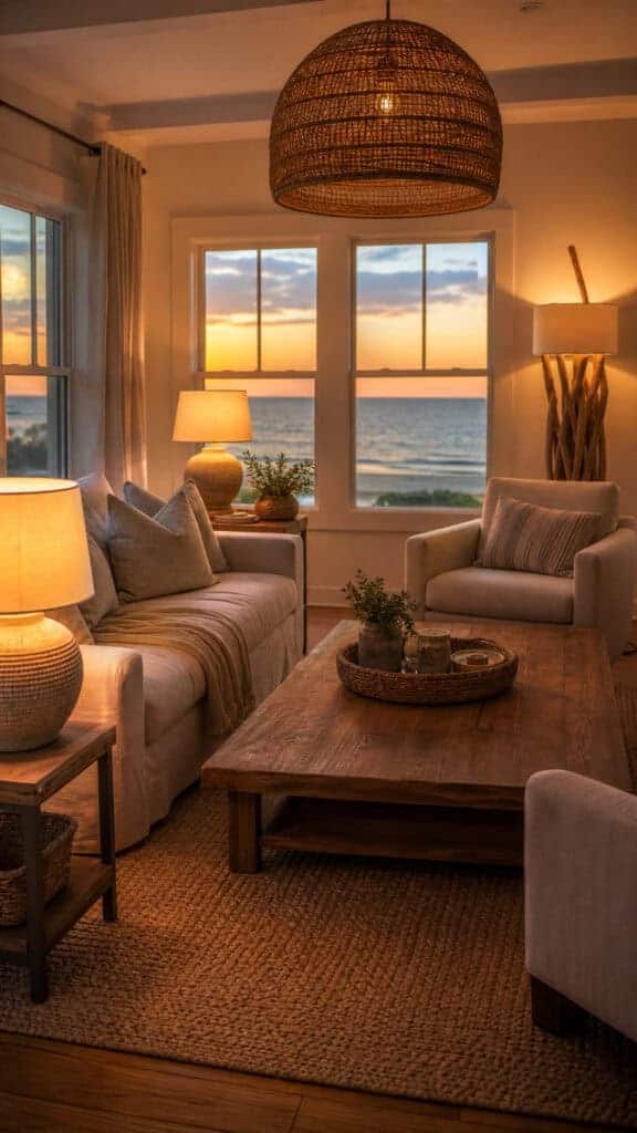 Lighting That Creates a Warm Coastal Ambiance
