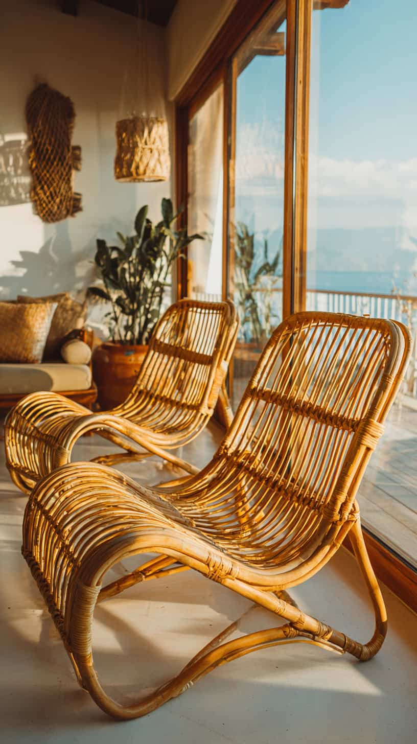 Rattan Lounge Chairs - Image 1