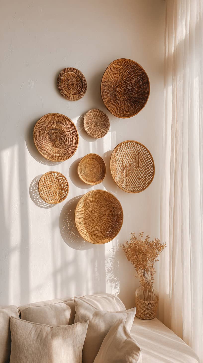 Rattan Wall Baskets - Image 2