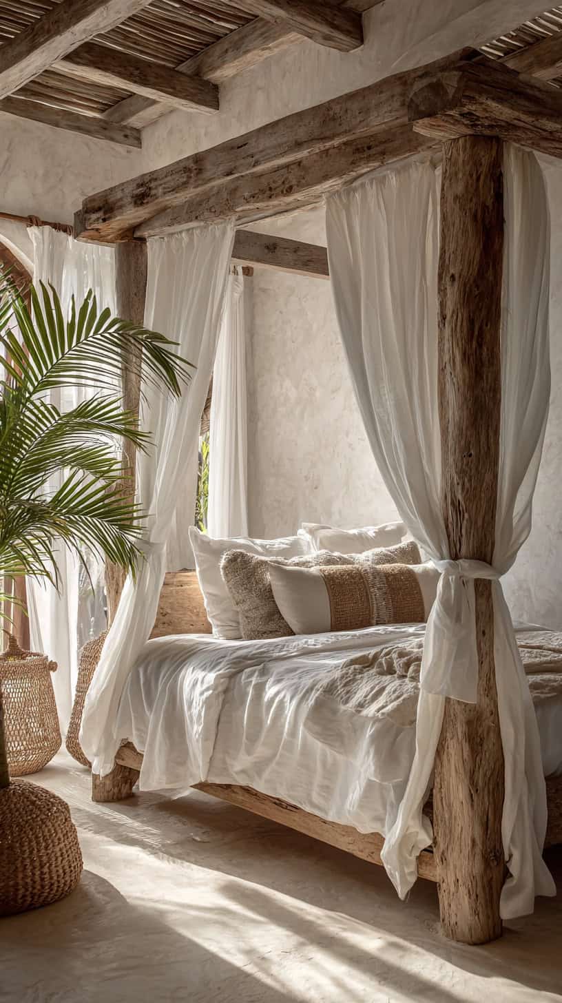Rustic Canopy Bed Setup - Image 2