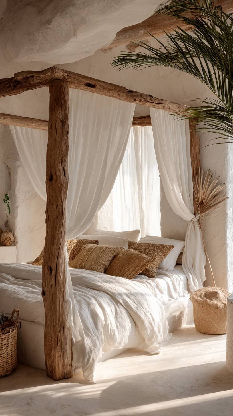Rustic Canopy Bed Setup - Image 1
