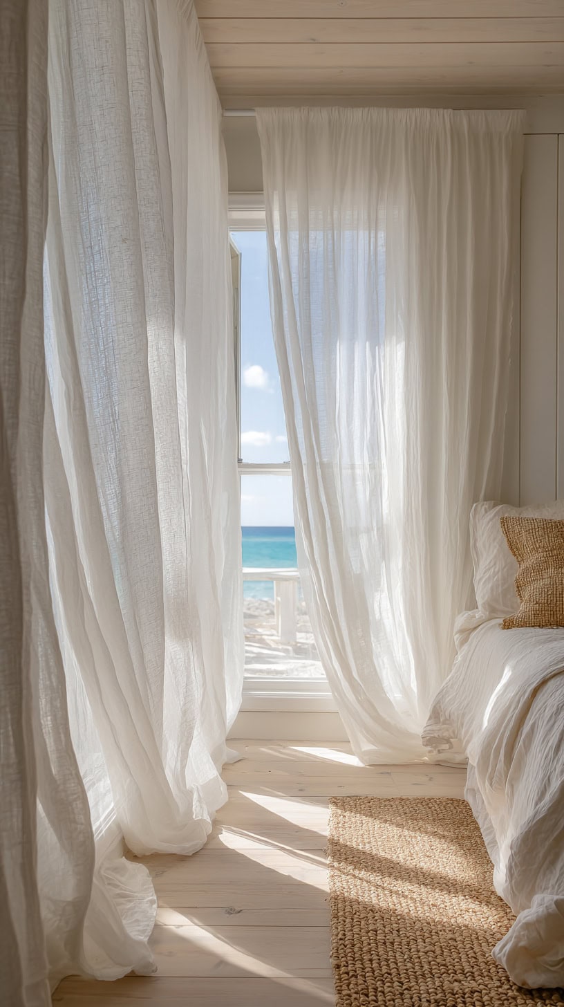 Sheer White Curtains - Image 1