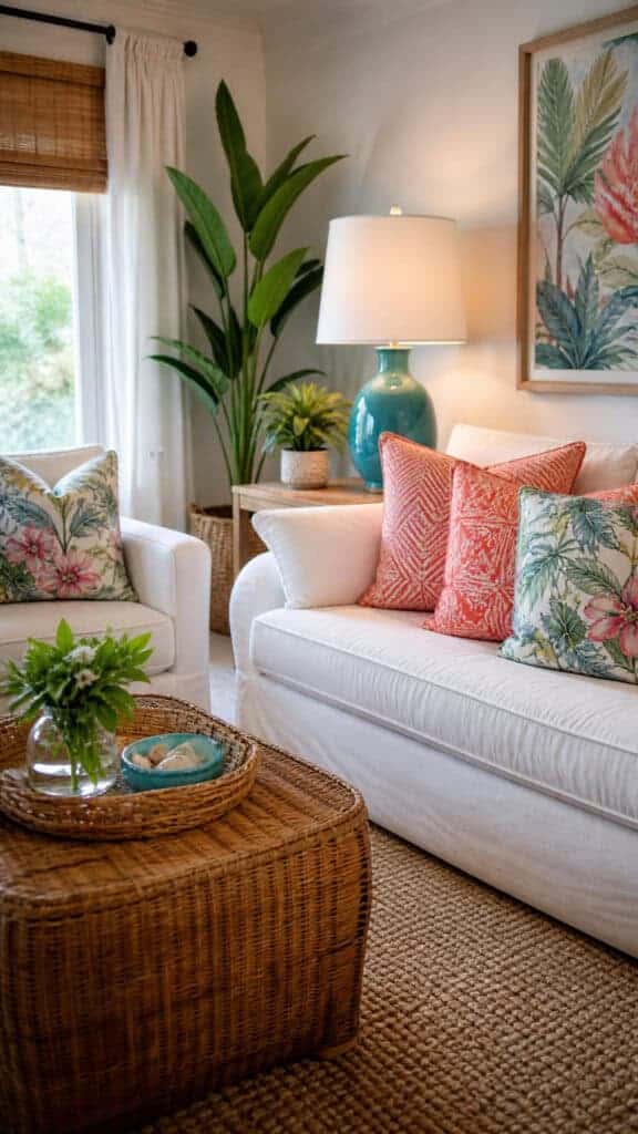 Add Pops of Coral or Aqua