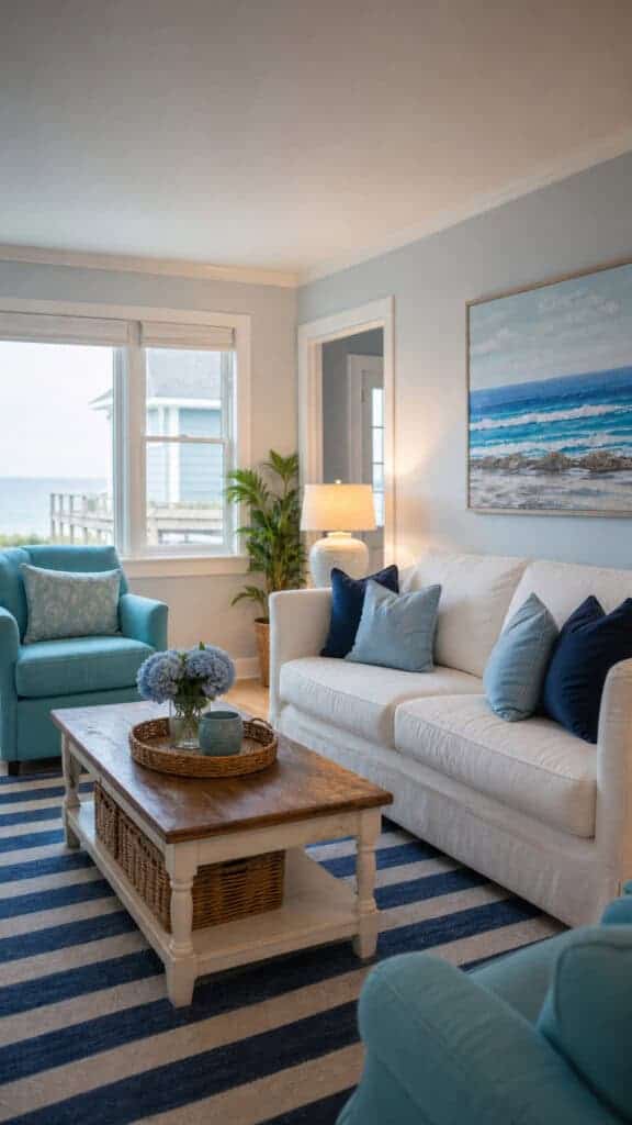 Layer Shades of Blue Throughout