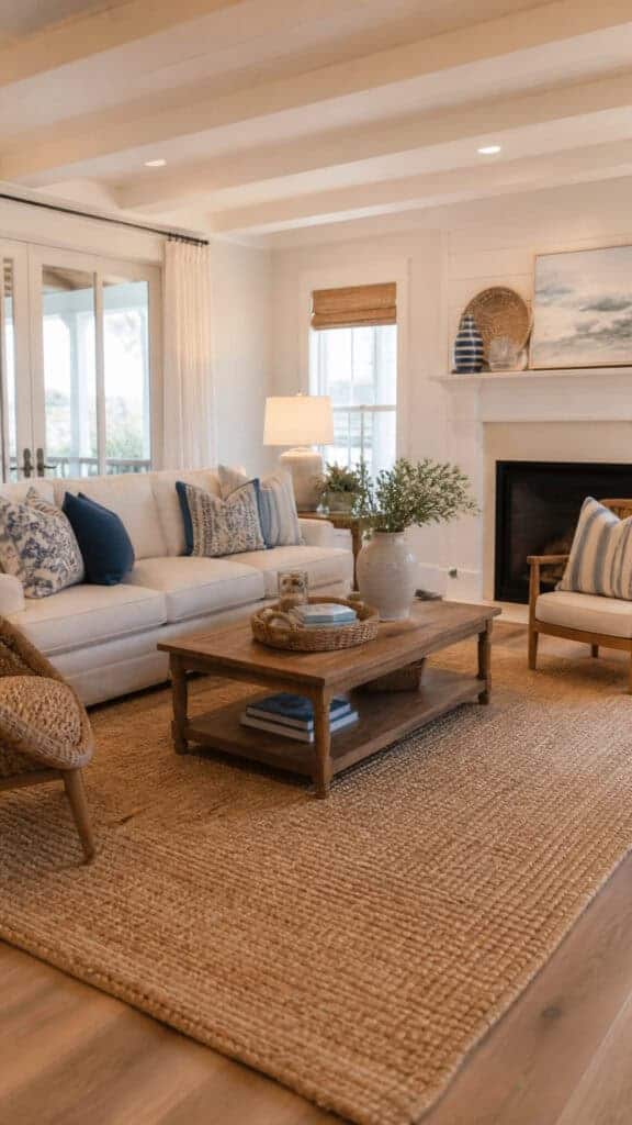 Use a Light-Colored Area Rug to Define Space