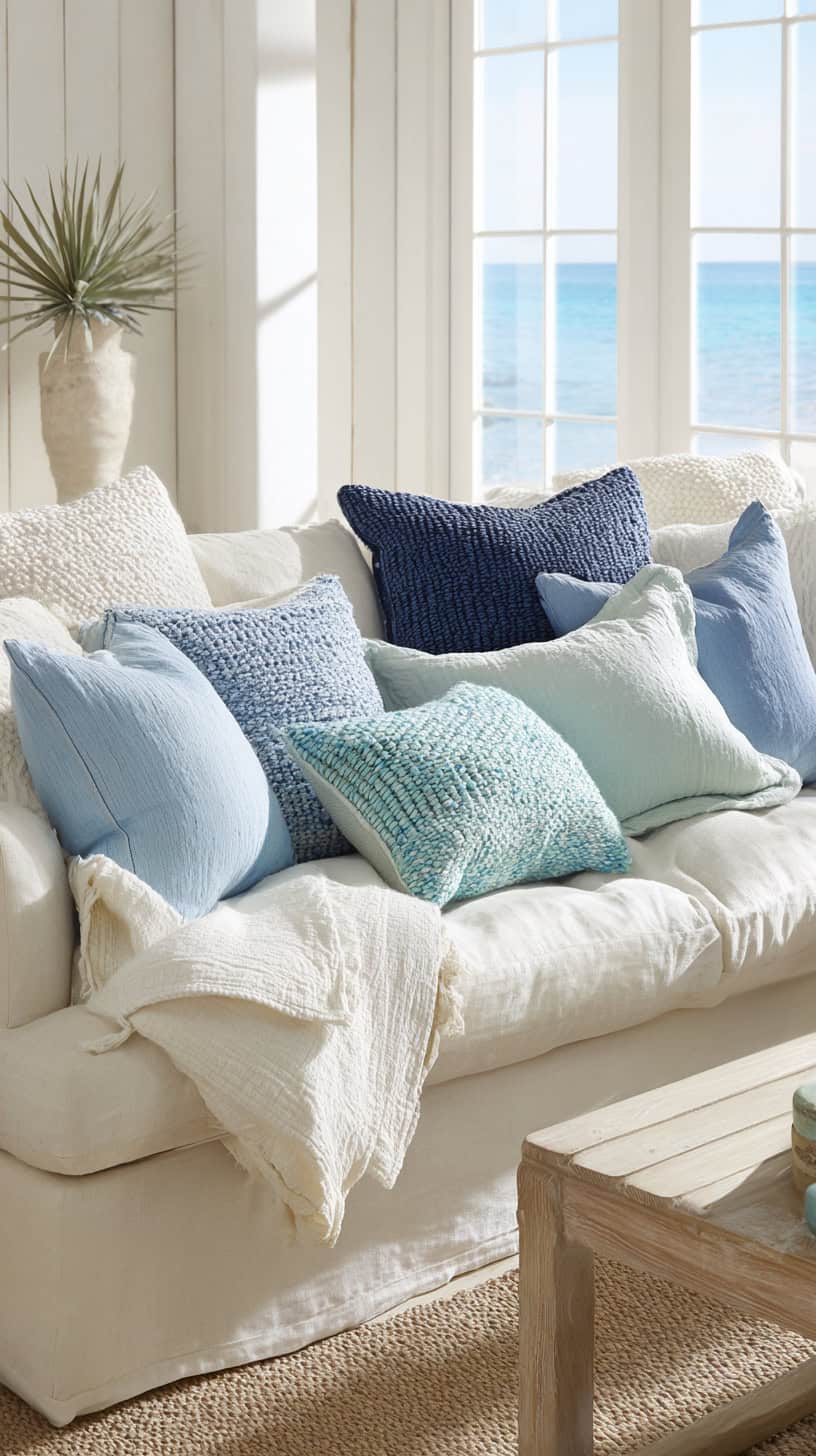 Soft Blue Throw Pillows - Image 1