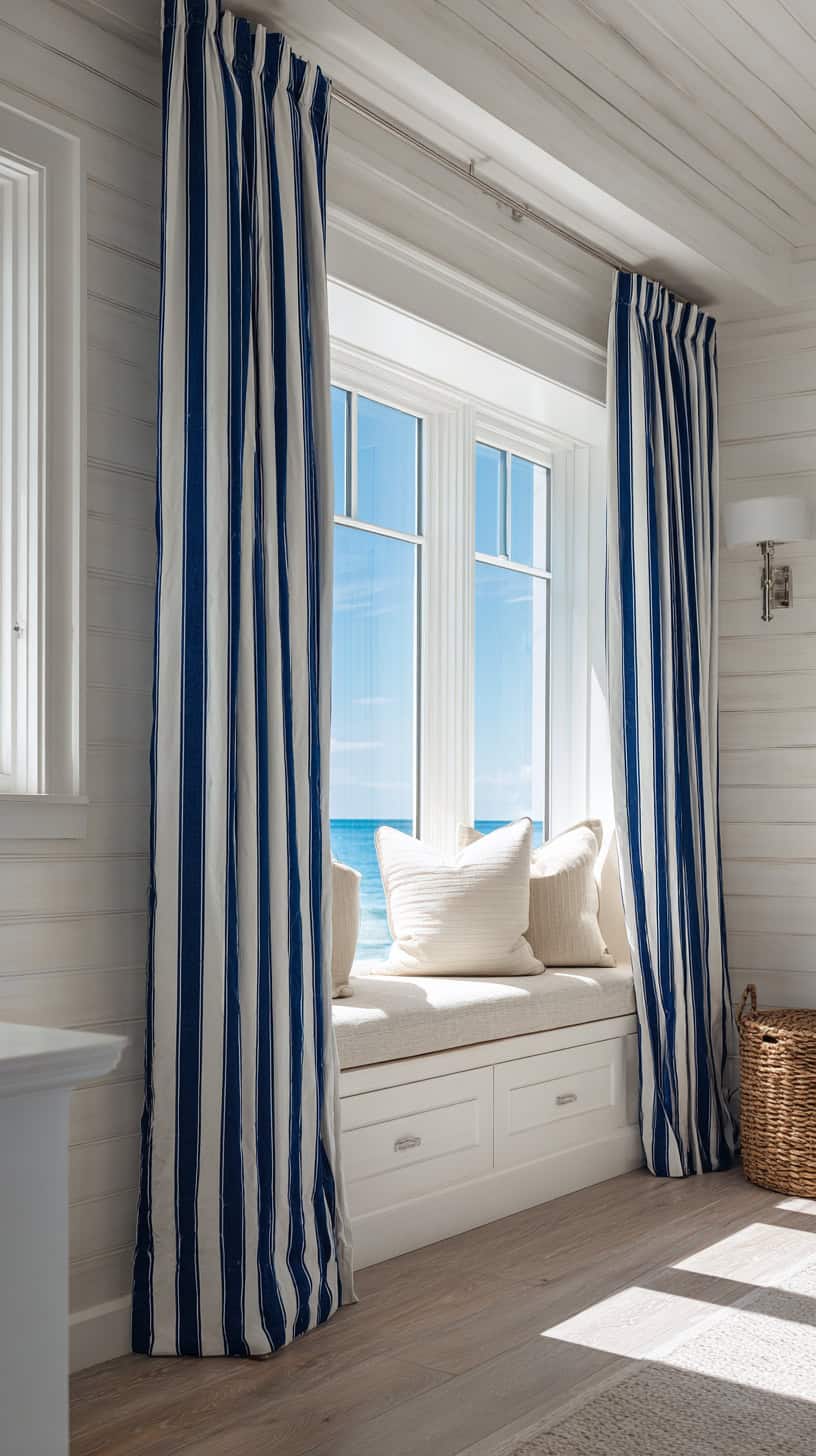 Striped Cotton Curtains - Image 2