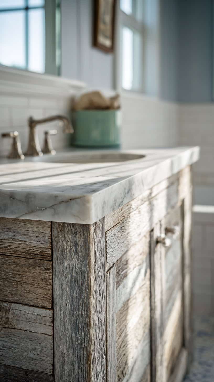 Weathered Wood Vanity - Image 1