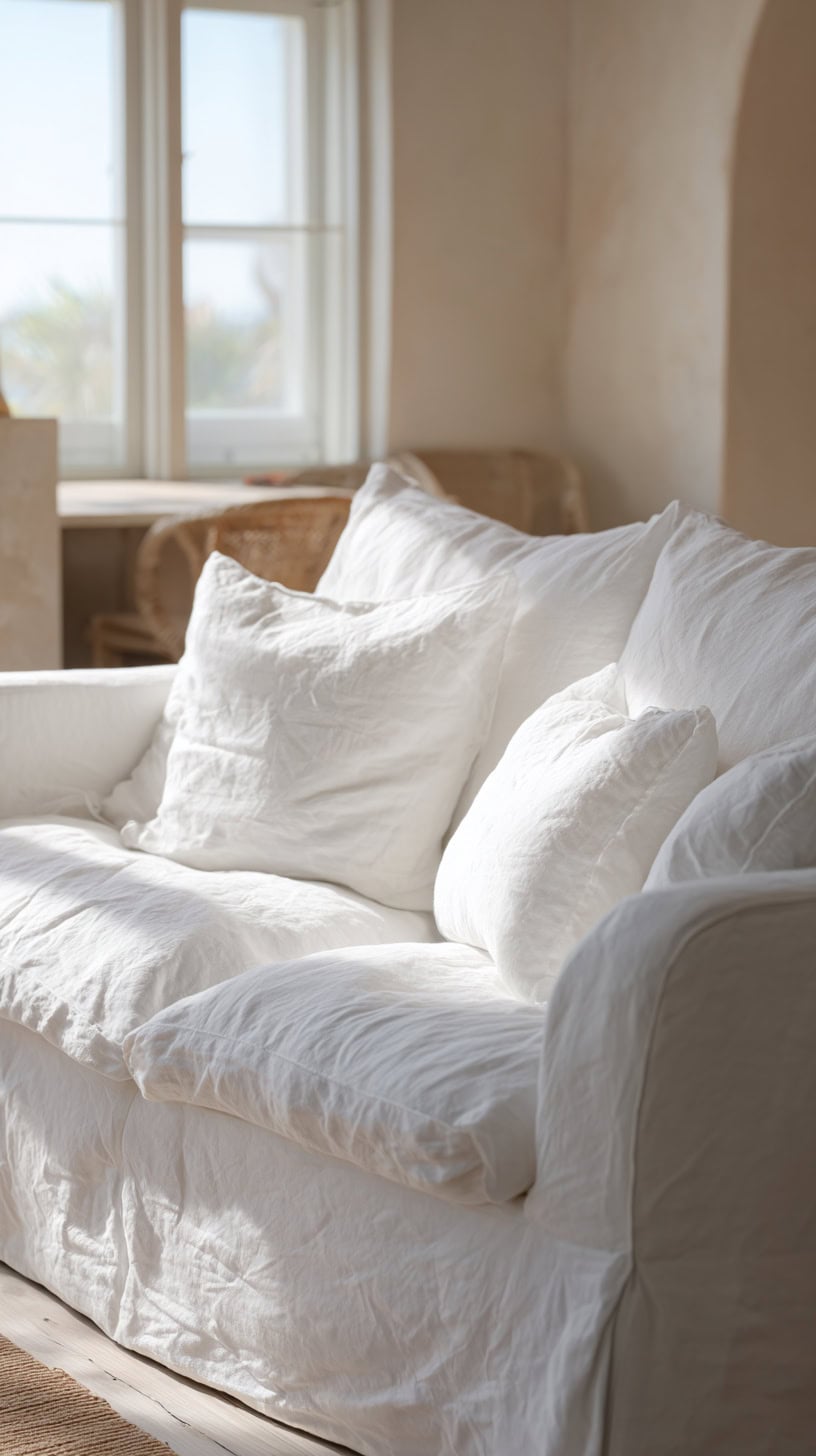 White Linen Slipcovers - Image 2