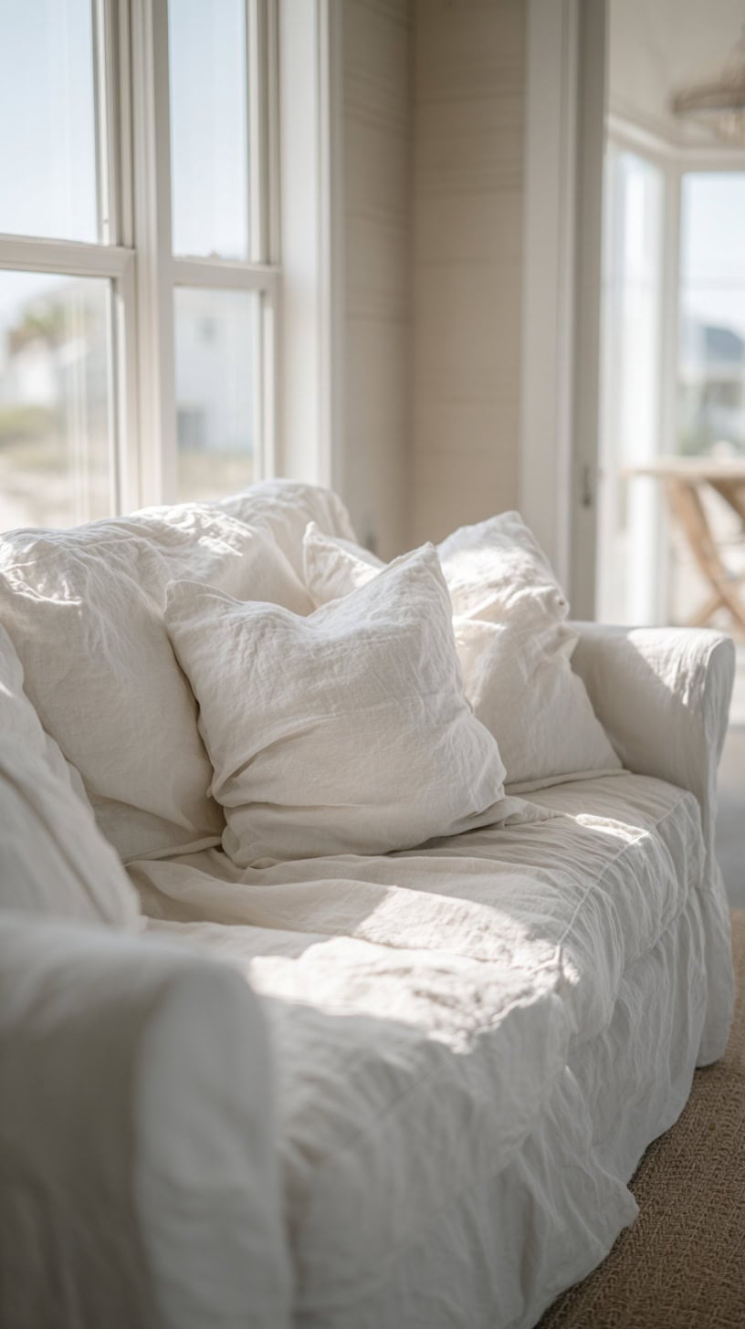 White Linen Slipcovers - Image 1