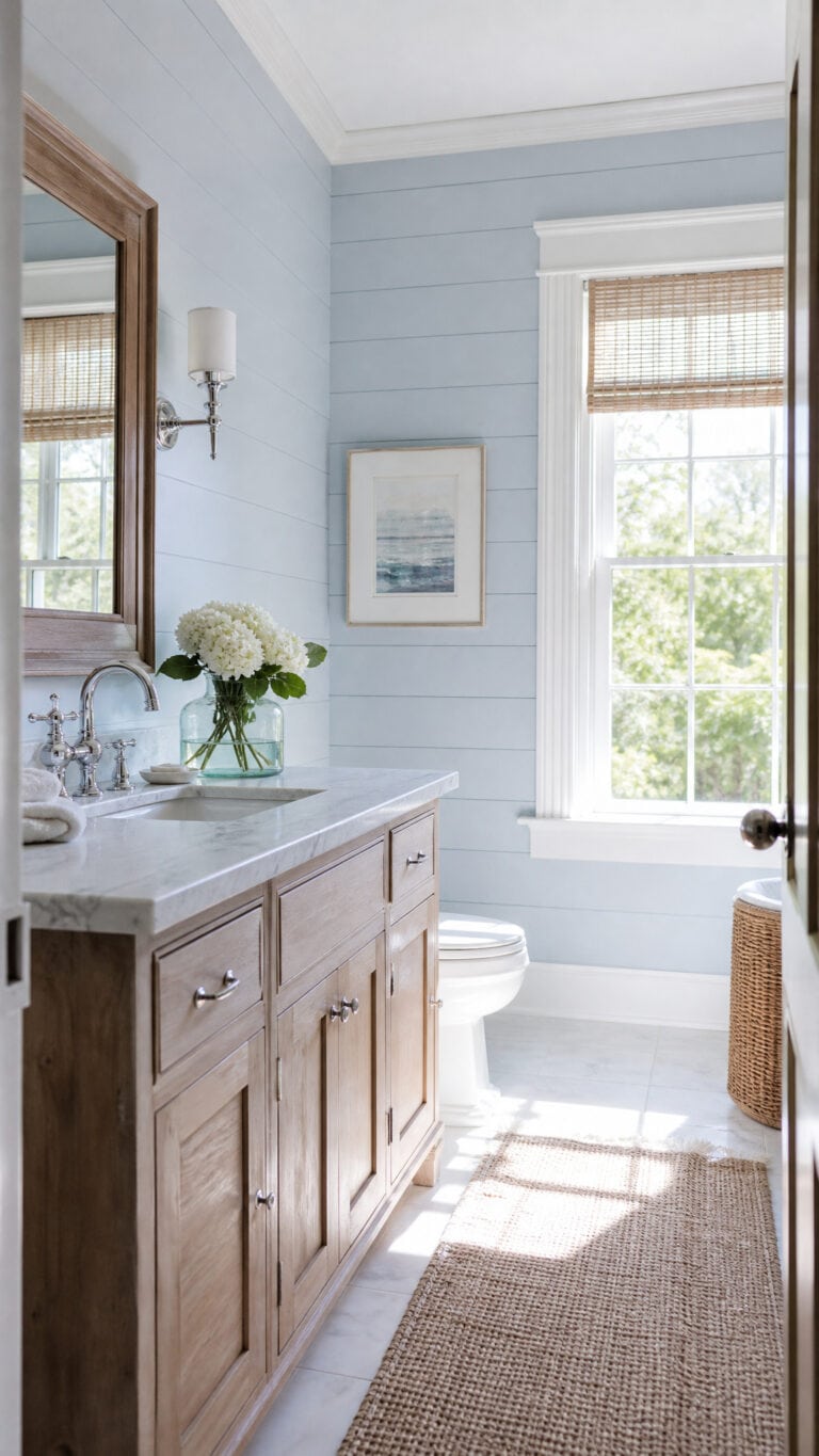Shiplap Walls in Soft Coastal Blue