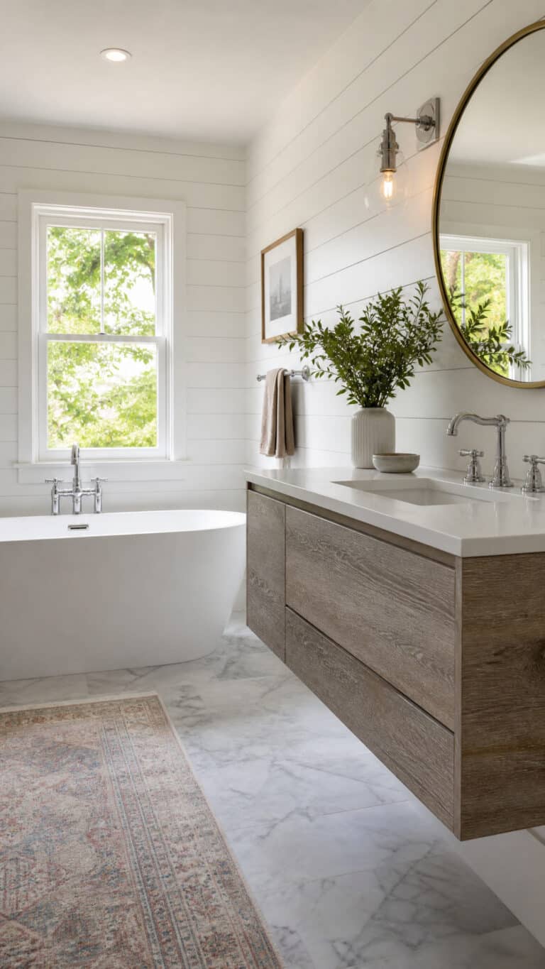 Crisp White Shiplap Walls