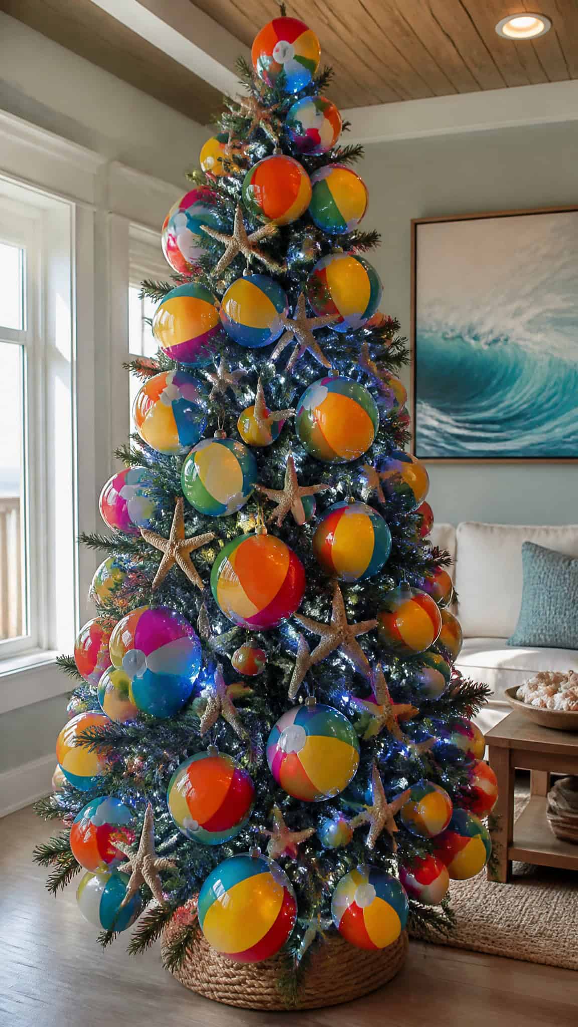 Classic Rainbow Beach Ball Tree