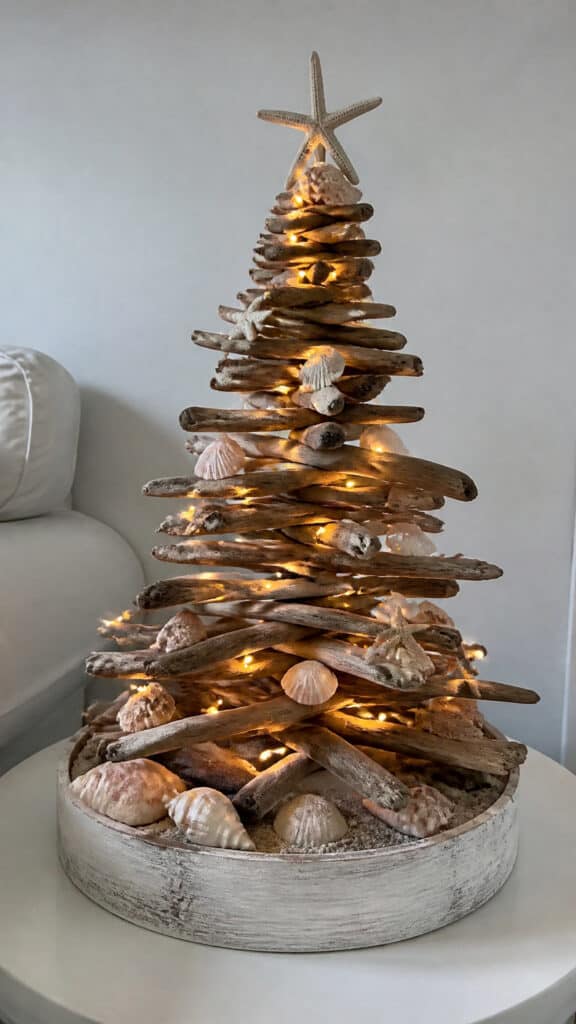 Driftwood Christmas Tree Centerpiece