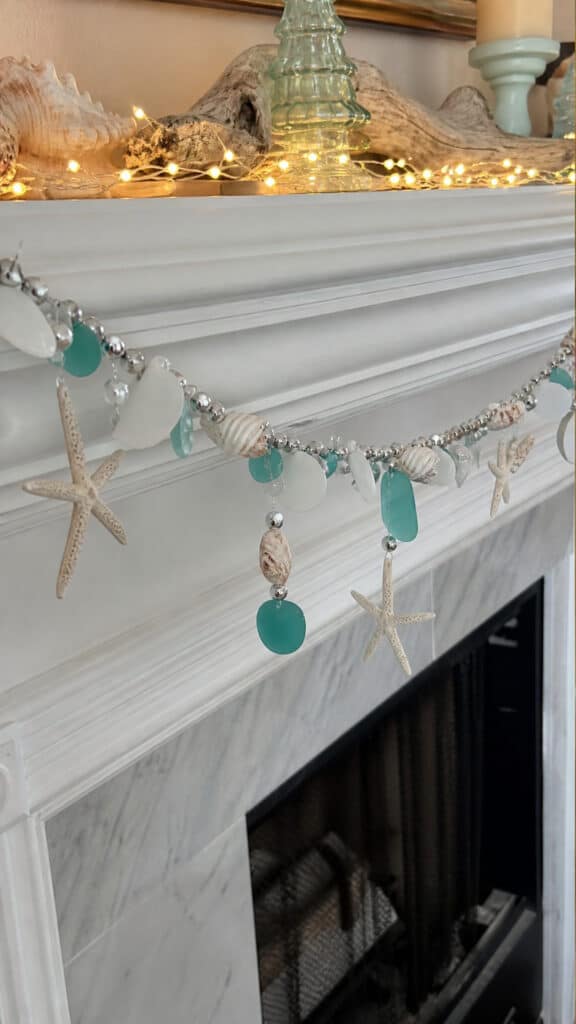 Beach Glass and Shell Garland for Twinkling Displays