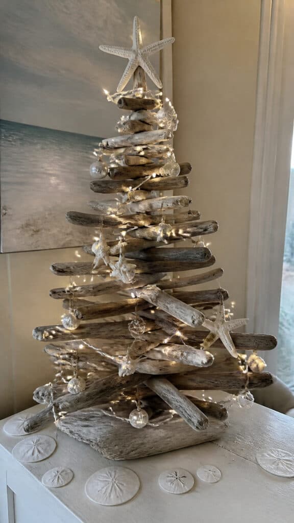 Driftwood Christmas Trees for Rustic Coastal Charm