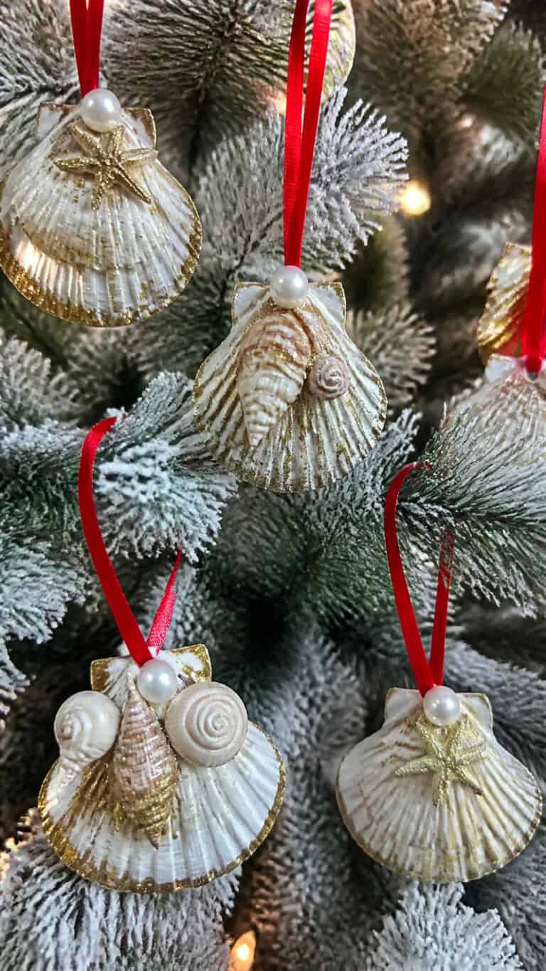 Seashell Christmas Ornaments That Sparkle and Shine