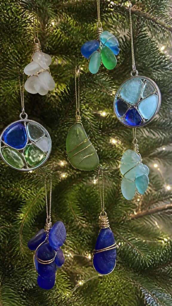 Beach Glass Ornament Ideas for Your Traditional Tree
