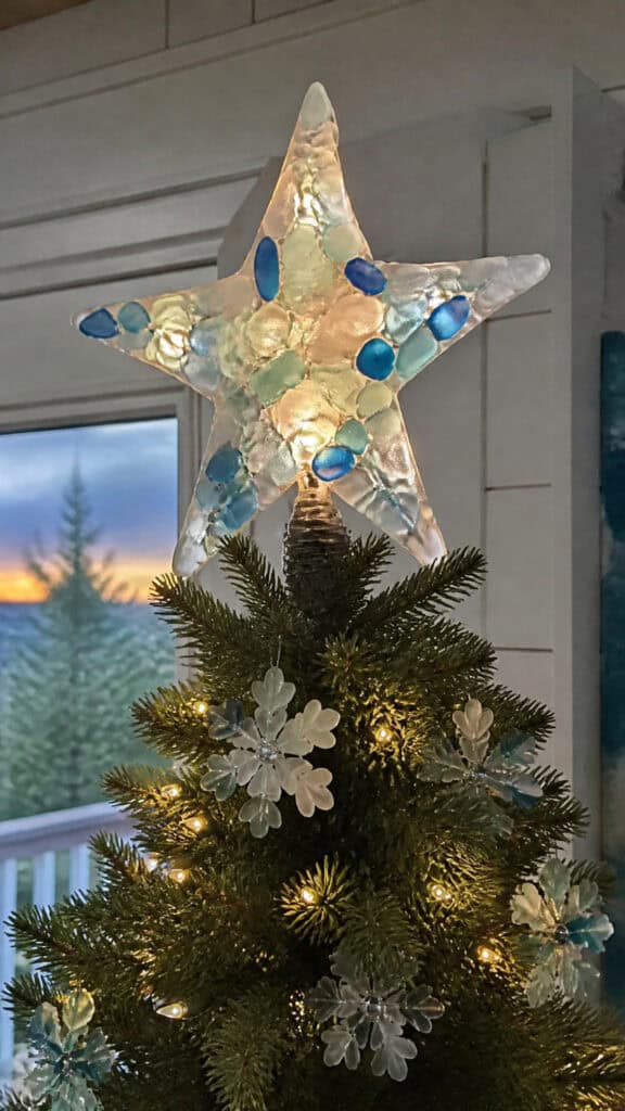 Beach Glass Tree Topper and Accent Pieces
