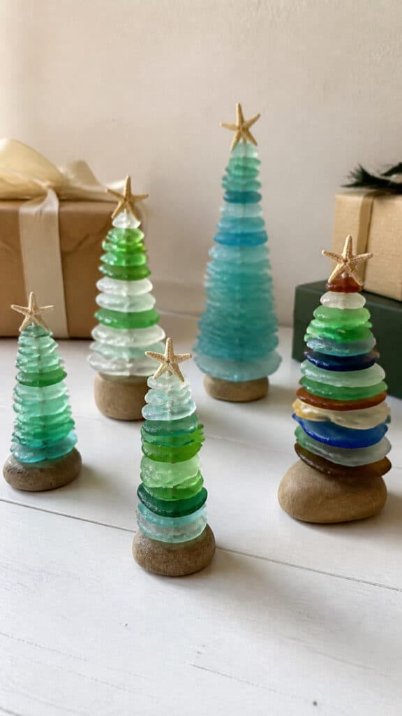 Mini Beach Glass Trees for Gift Giving