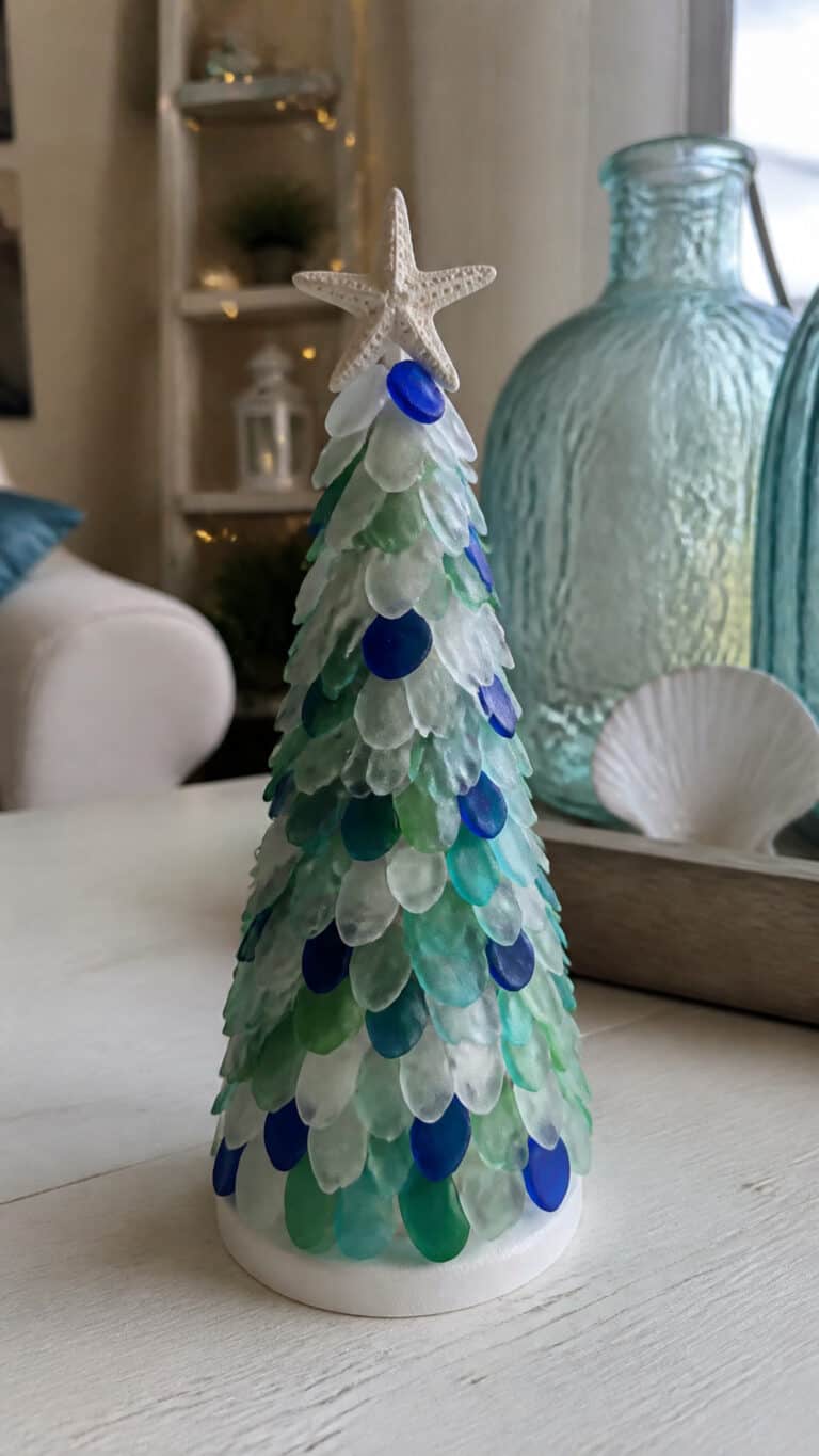 Tabletop Beach Glass Christmas Trees for Small Spaces