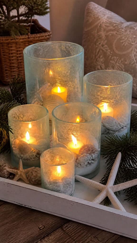 Beach Glass Jar Luminaries