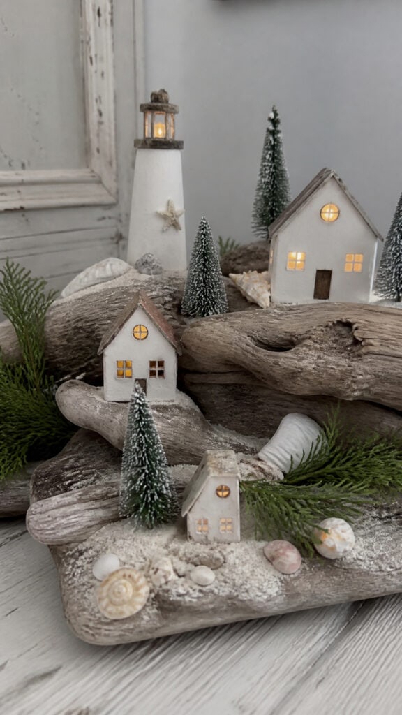 Driftwood Christmas Village Display