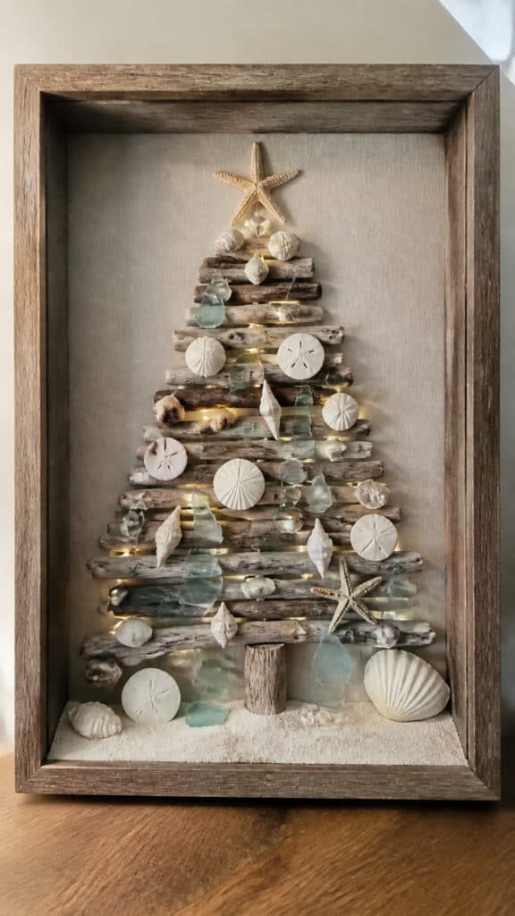 Reclaimed Beach Wood Shadowbox Tree