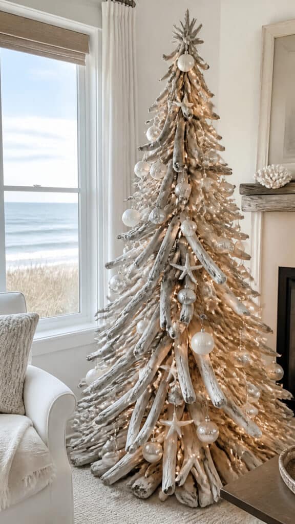 Whitewashed Beach Wood Tree