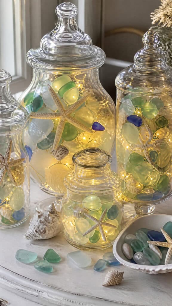 Beach Glass Ornament Display
