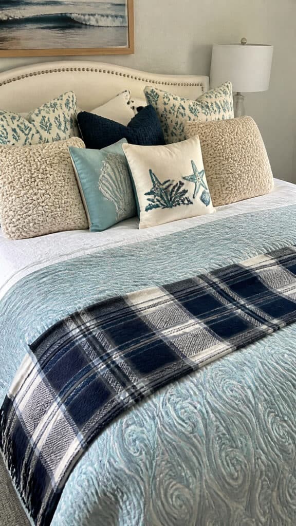 Coastal Bedding with Holiday Flair