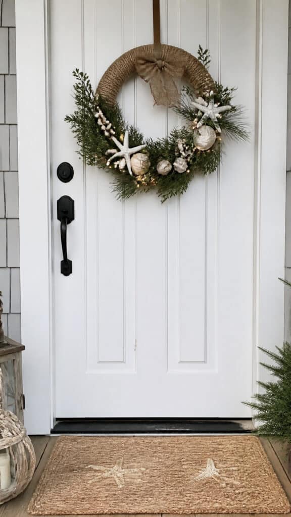 Coastal Christmas Wreaths and Door Decor