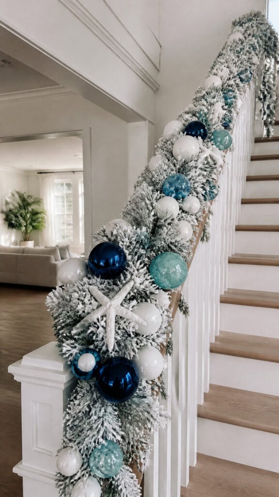 Blue and White Ornament Coastal Garland