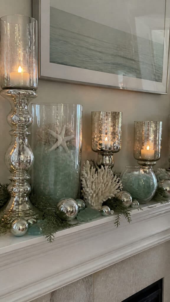 Sea Glass and Mercury Glass Accents