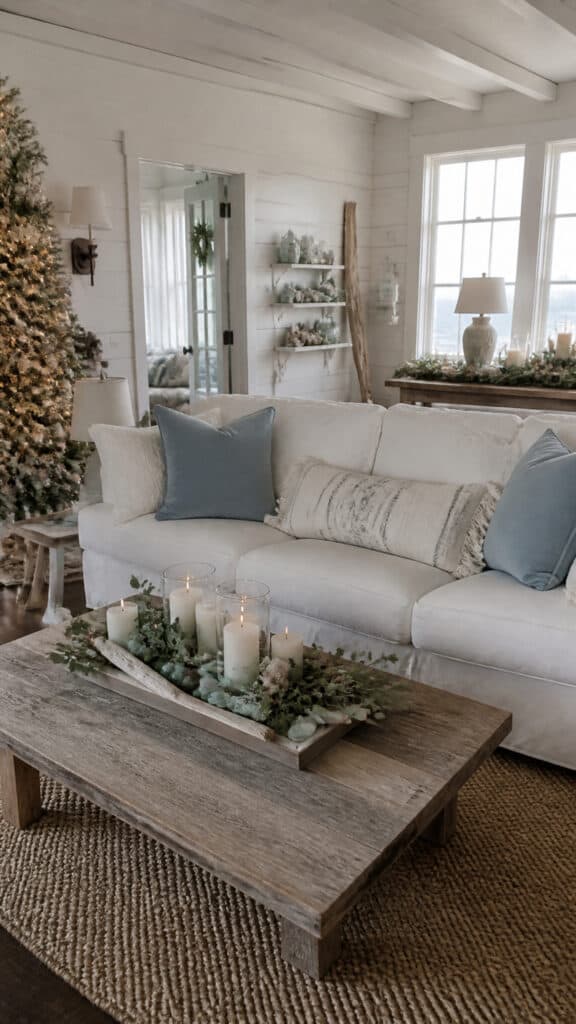 The Color Palette That Makes Coastal Farmhouse Christmas Decor Shine