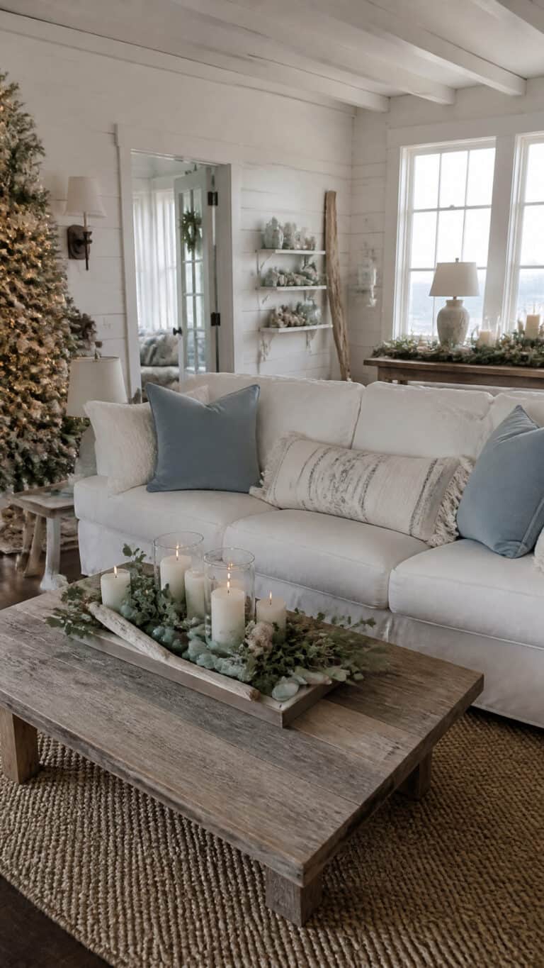 The Color Palette That Makes Coastal Farmhouse Christmas Decor Shine