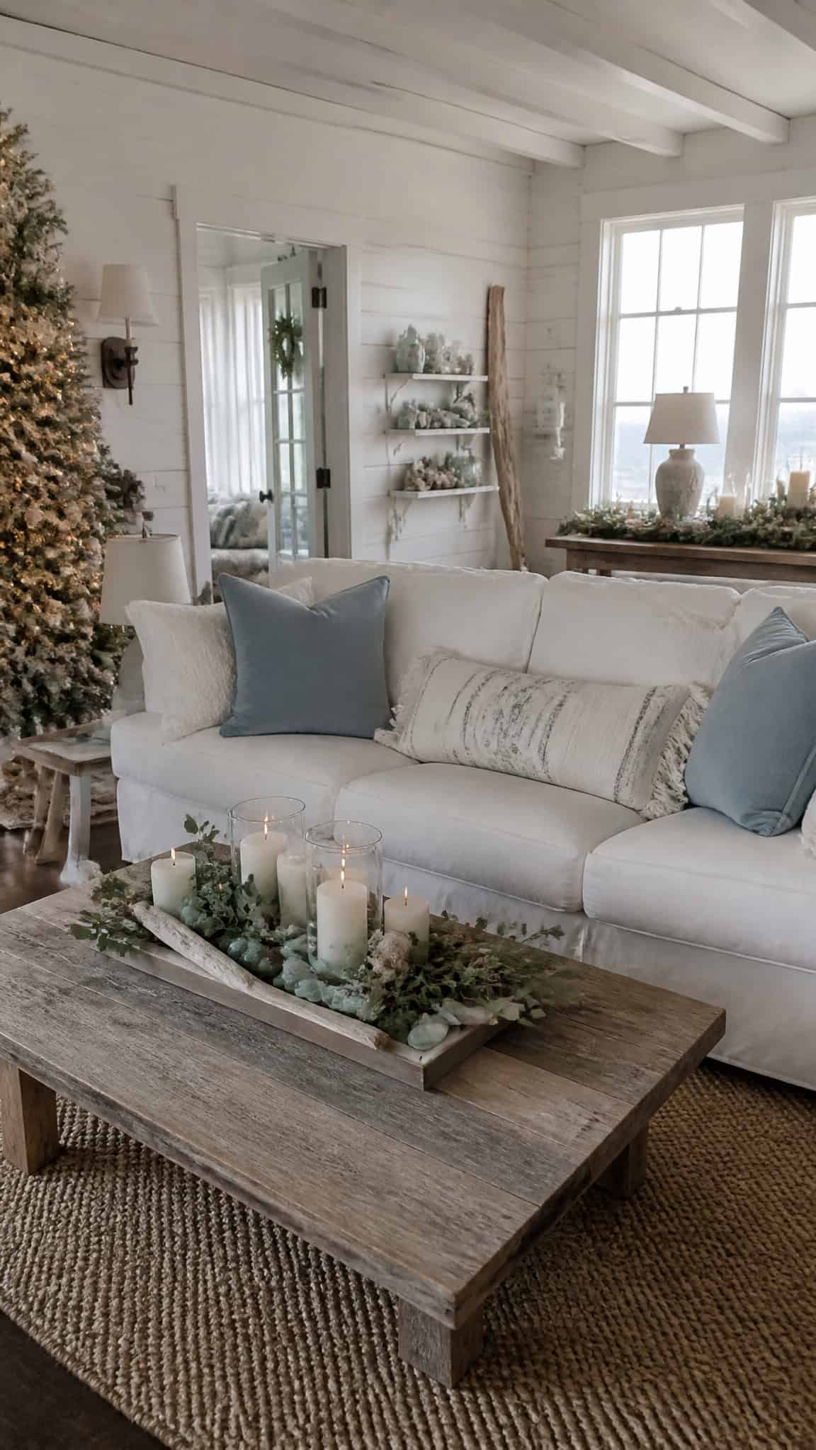 The Color Palette That Makes Coastal Farmhouse Christmas Decor Shine