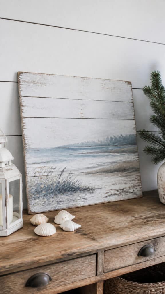 Weathered Wood Signs with Winter Coastal Phrases