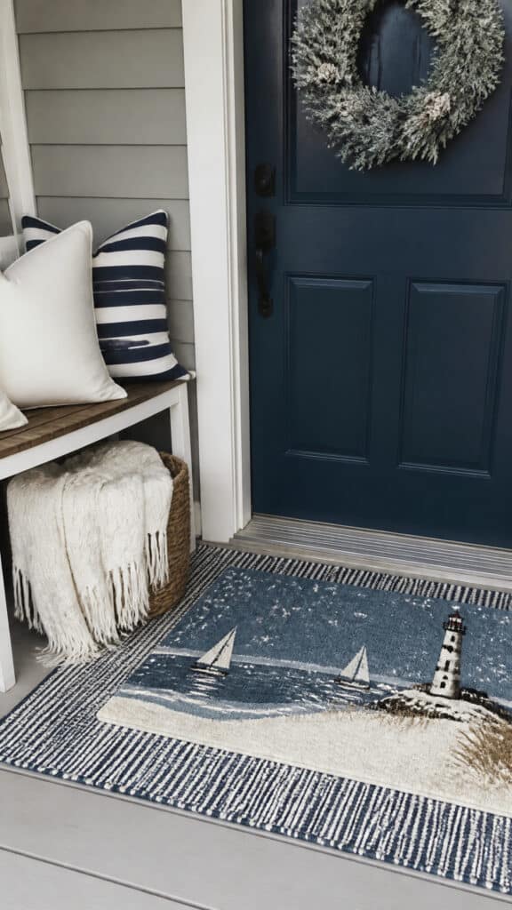 Coastal-Inspired Doormat and Textiles