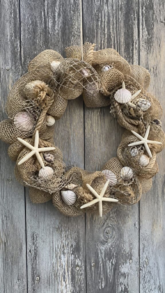 DIY Burlap and Net Coastal Wreaths