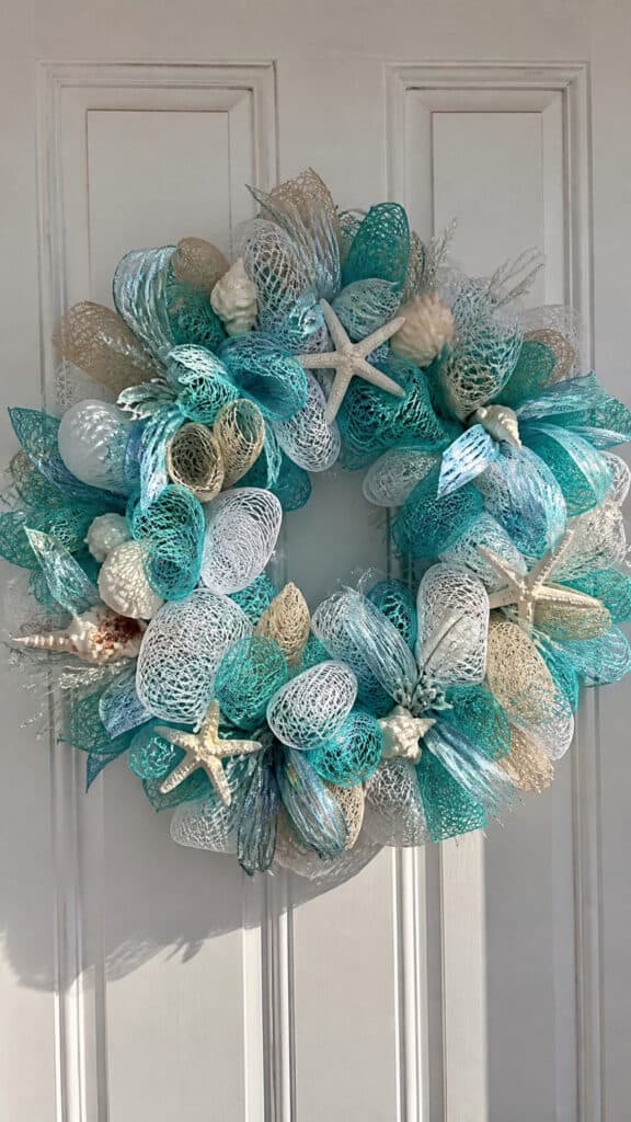 Beachy Mesh and Ribbon Layered Wreath