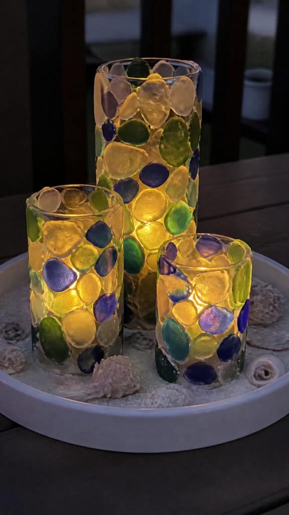 Beach Glass Candle Holders
