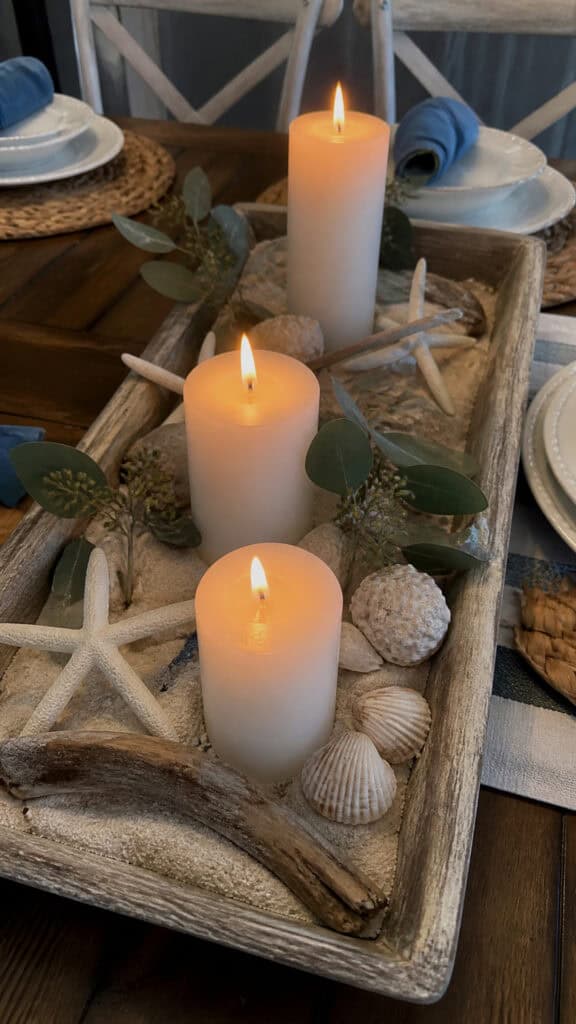 Sandy Centerpieces and Candle Displays
