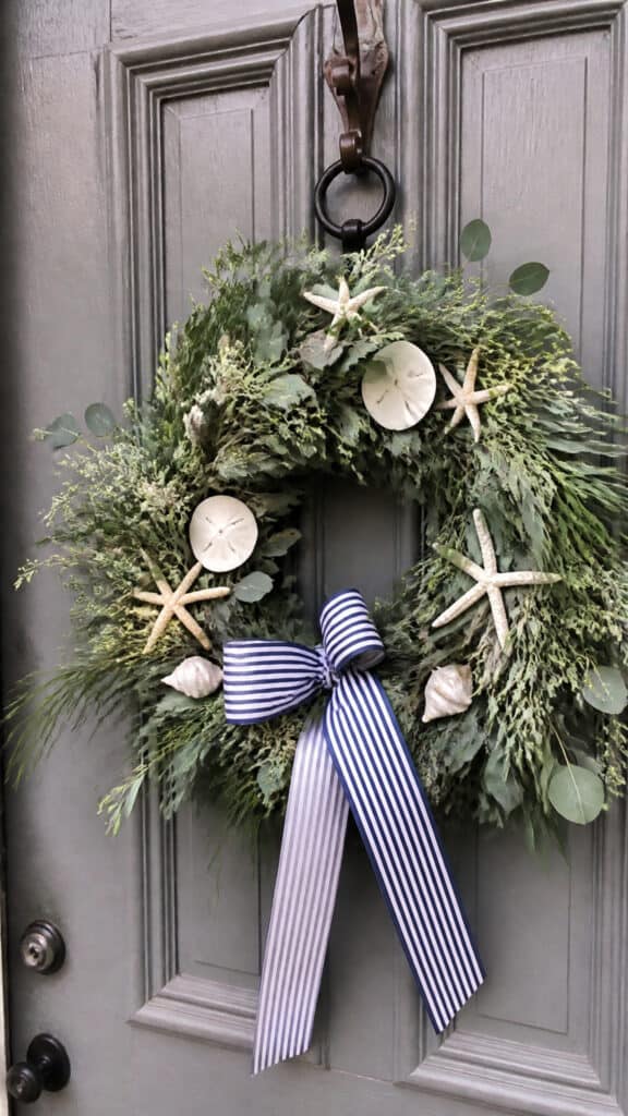 Coastal Greenery Wreath with Beach Elements