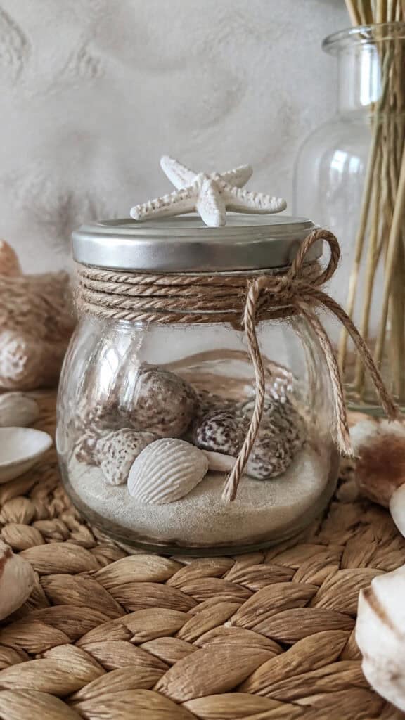 Glass Jar Beach Scene Ornaments