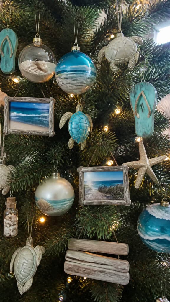 Include Beach-Themed Ornaments and Personal Touches