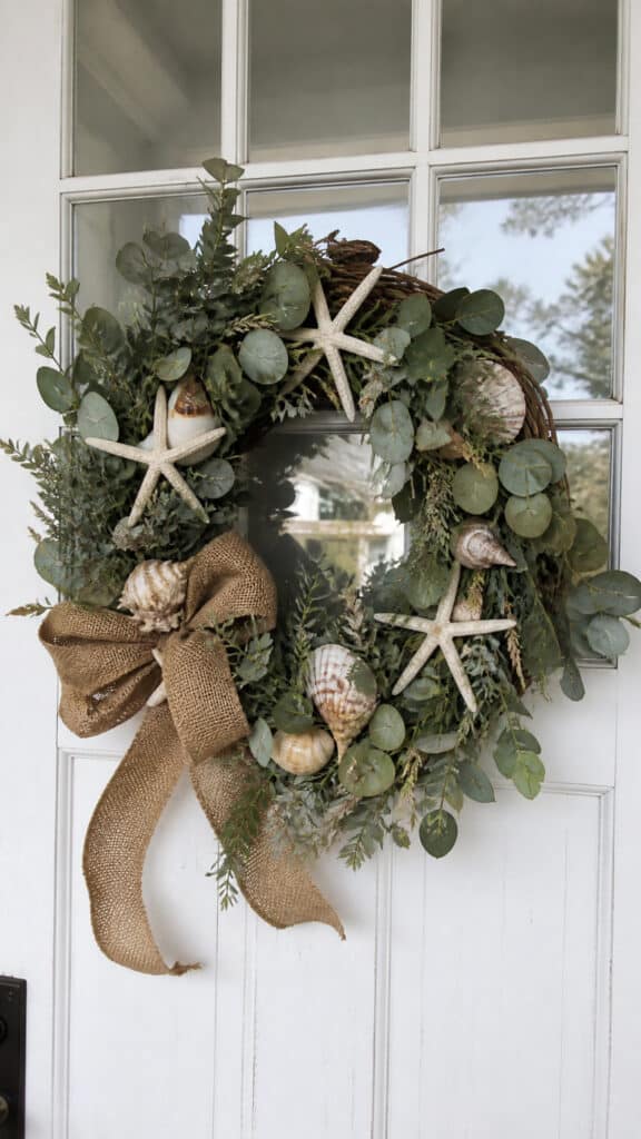 Coastal Christmas Wreaths and Entryway Decor