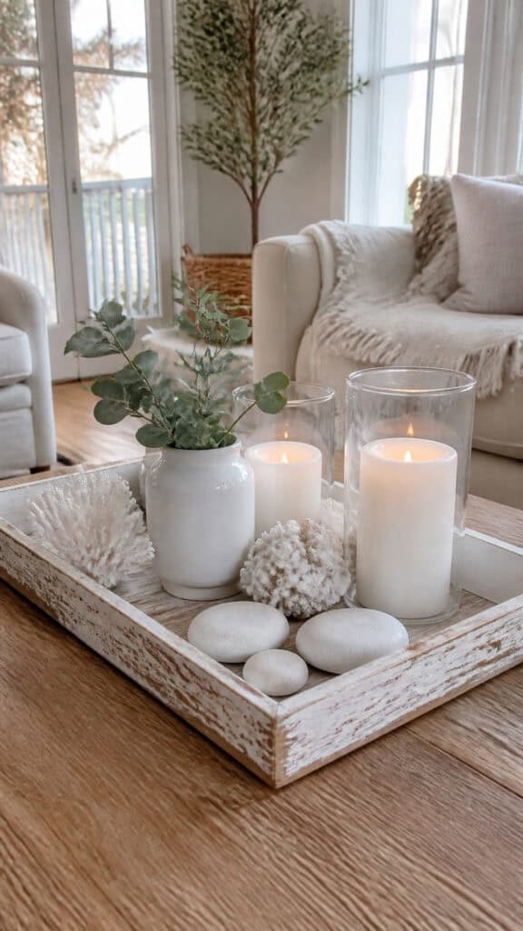 Weathered White Wood Accents