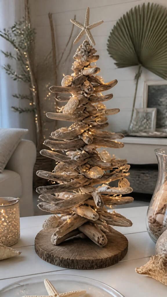 Driftwood Christmas Tree Centerpiece