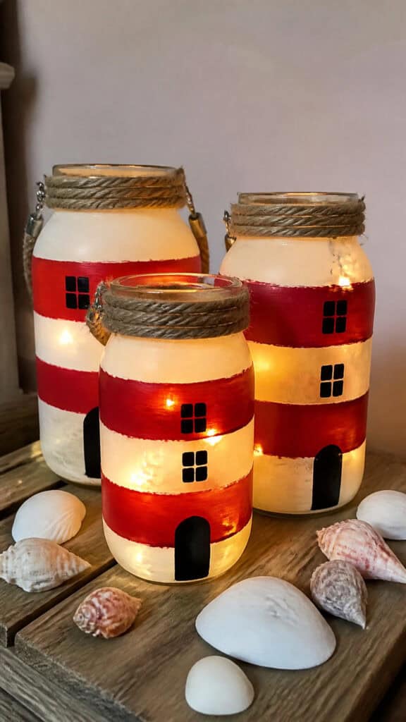 Mason Jar Lighthouse Luminaries